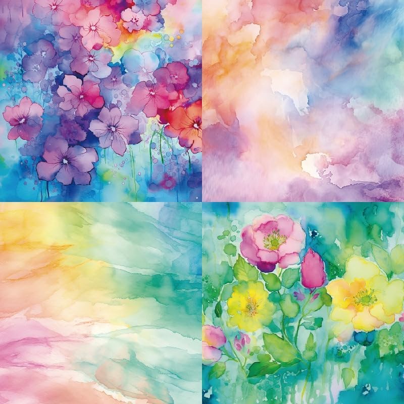 Vintage Scrapbook Paper Pad Floral Patterned Paper 6×6,24 Sheets Single-Sided Flower Scrapbooking CardStock Papers Pad for Holiday Cardmaking DIY Origami Decorative Craft Papers.