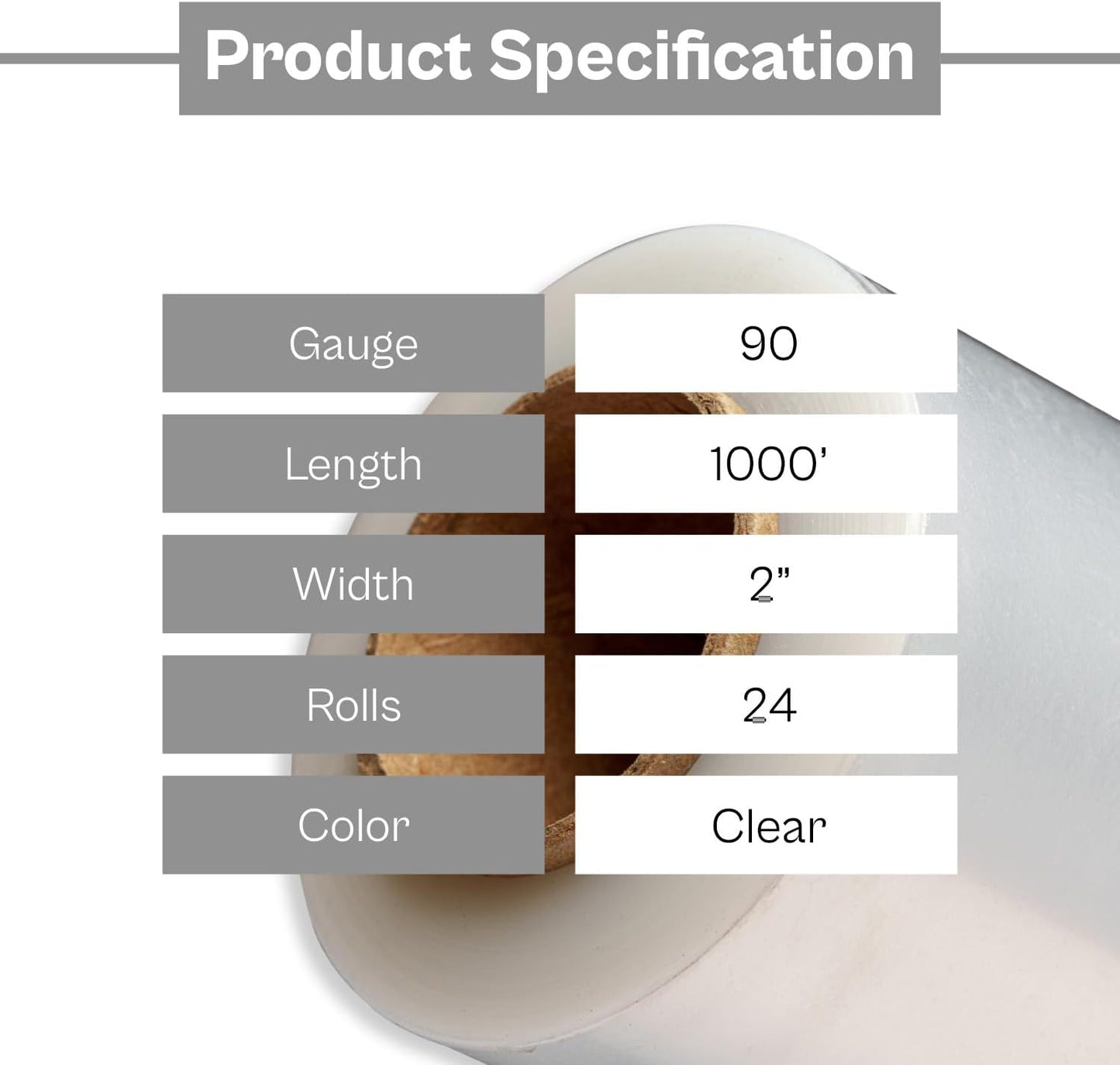 PSBM Mini Stretch Wrap with Handle, 24 Pack, 2 Inch x 1000 Feet, 90 Gauge, Clear, Small Plastic Cling Film for Pallets Moving Storing