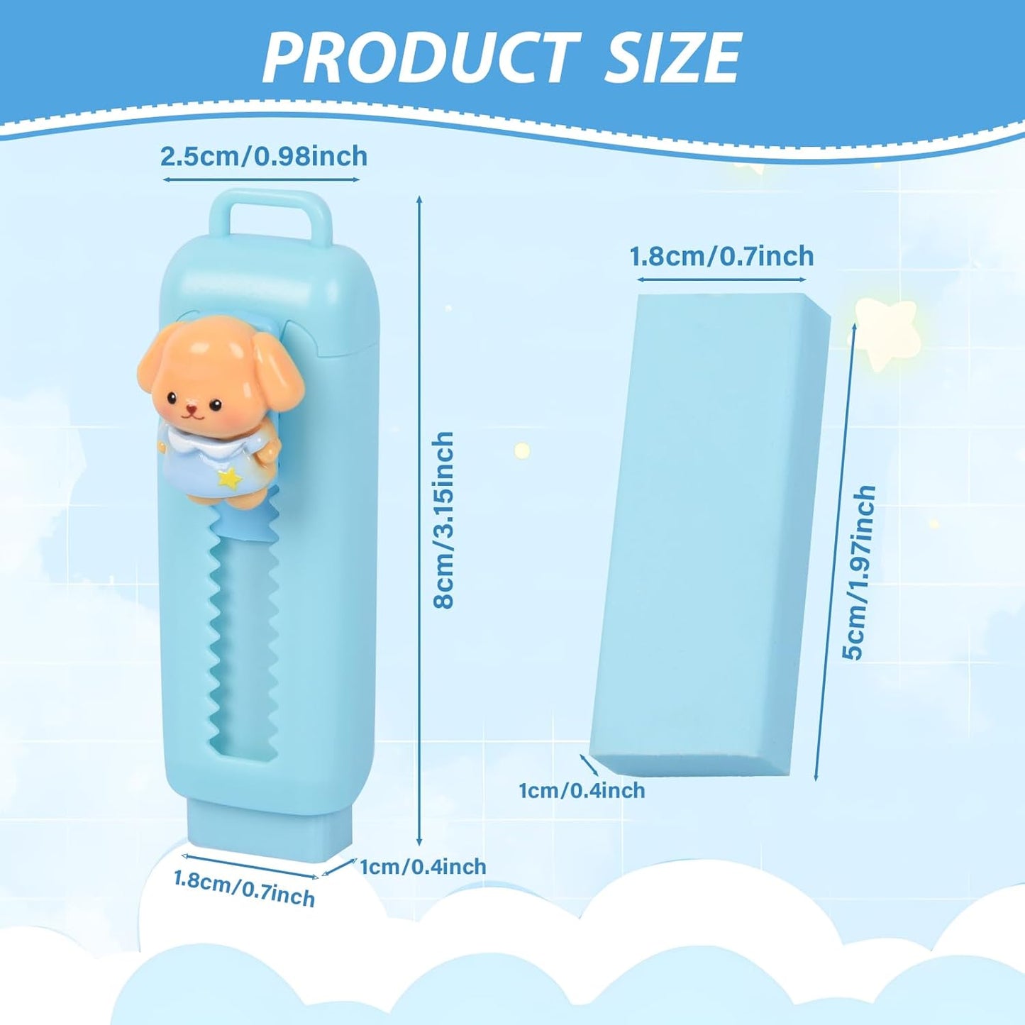 24 Pcs Cute Retractable Eraser for Pencils Cute School Supplies Kawaii Erasers for Kids Fun Cartoon Erasers Back to School Supplies Kid Party Favors Gift (Style 1)