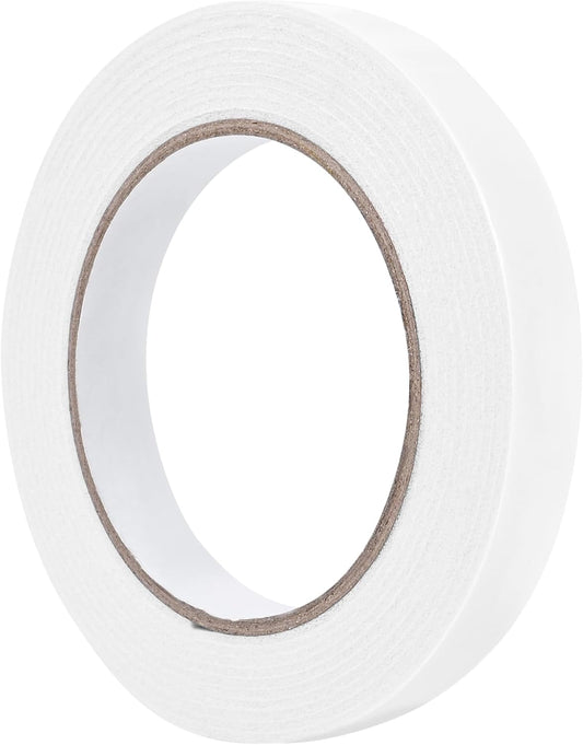 ToLanbbt Double Sided Foam Tape 0.5In x 10FT, Mounting Tape Heavy Duty, Strong Adhesive Weatherproof Seal Strips for DIY Craft Picture Poster, Car & Gap Filling Mountings, Home Office Decor (White)