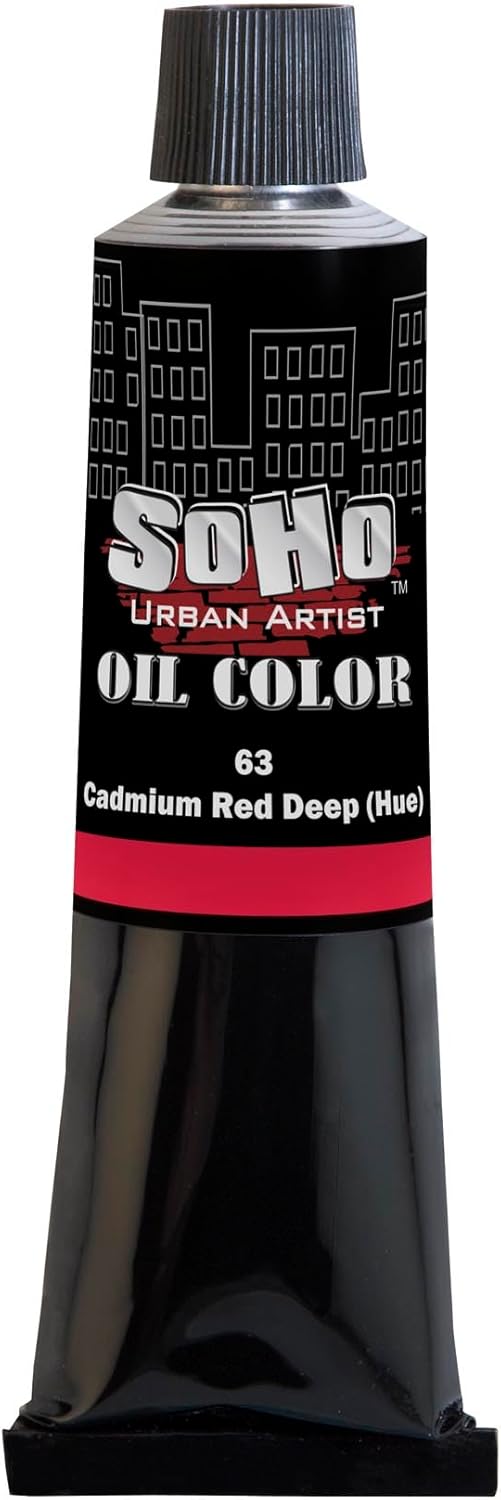 Soho Urban Artist Oil Paint - Cadmium Red Deep Hue, 170 ml Tube - Best Valued Oil Colors for Painting, Excellent Pigment Load