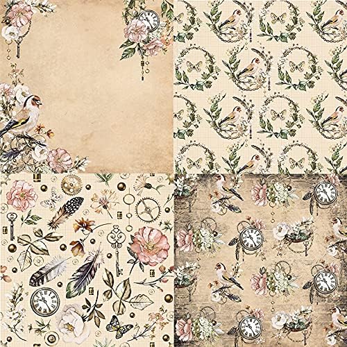 Scrapbook Paper 6x6 Vintage Floral Designs – 24 Sheets Single-Sided Cardstock for Junk Journal, Cardmaking, DIY Crafts, Decoupage, Scrapbooking Background Paper Pad