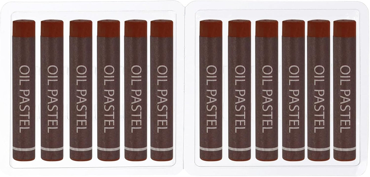 PATIKIL Brown Oil Pastels, 12Pcs Soft Oil Crayons Creamy Pastels Stick Art Supplies for Art Painting Drawing Blending Graffiti for Artists Beginners