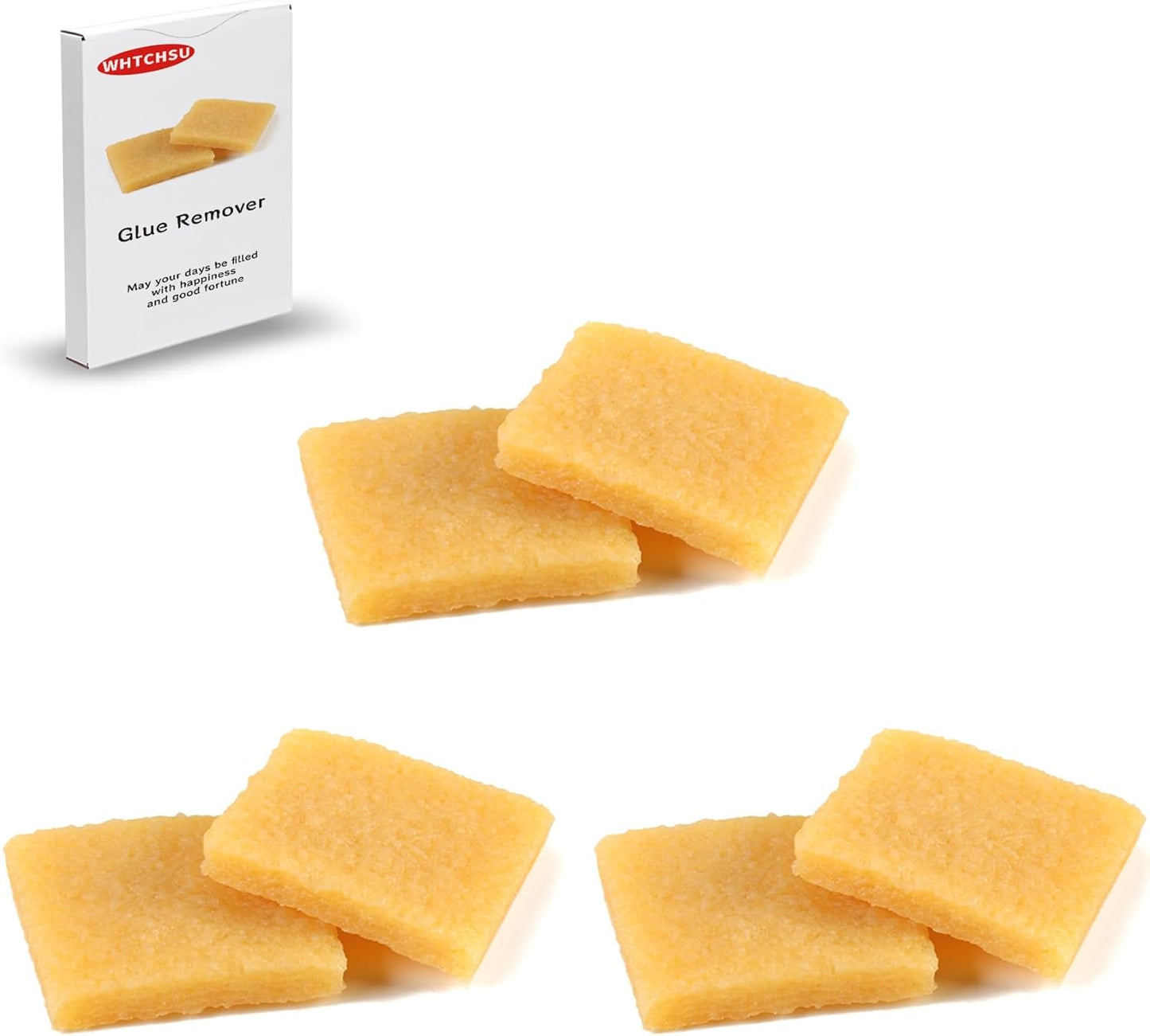 WHTCHSU 6 pcs Glue and Residue Eraser Rubber Cement Cleaner for Removing Adhesive and Residues from Paper Plastic and More