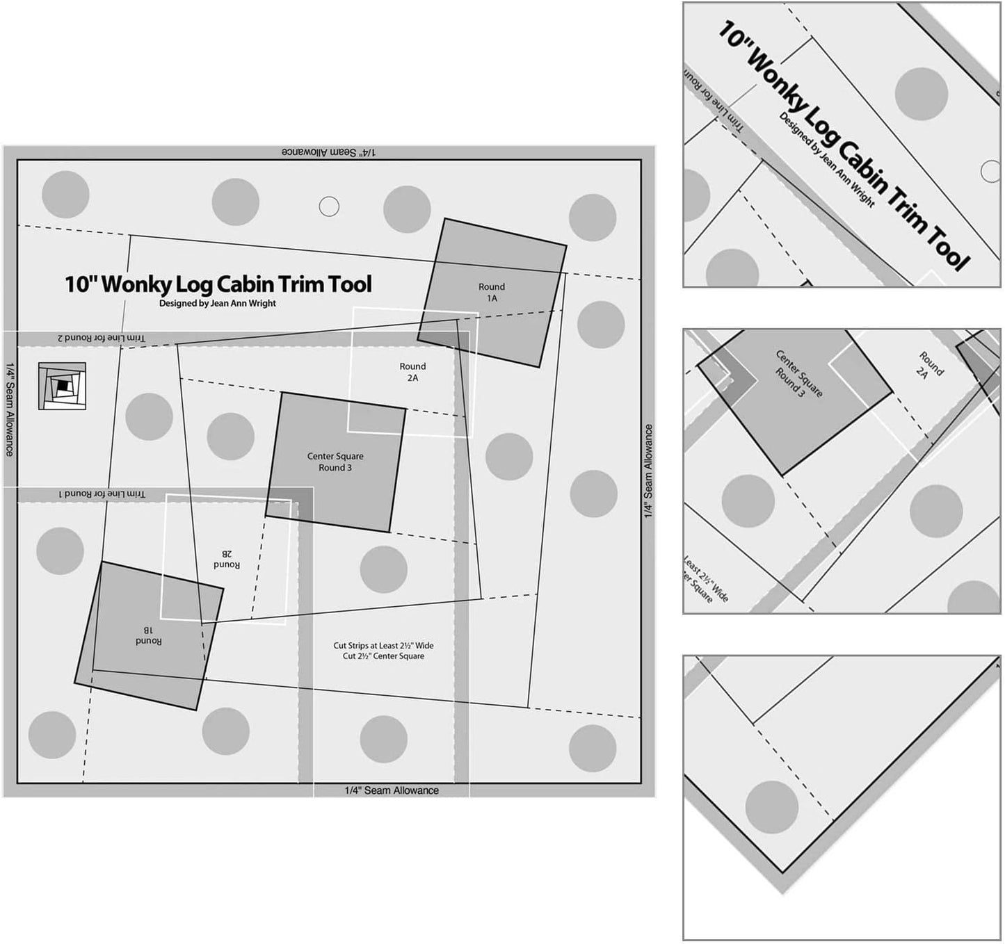 Quilting Ruler, Multi-Purpose Sewing Templates, Motion Sewing Templates, Quilt Templates Acrylic Log Cabin Trim Tool for Cutting Patterns, Sewing Accessories