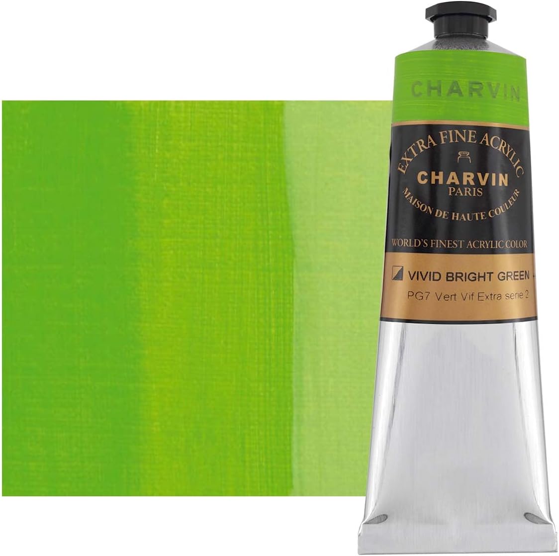 Charvin Extra Fine Professional Artist Acrylic Paint Colors, Nature Themed Hues, 150ml Vivid Bright Green