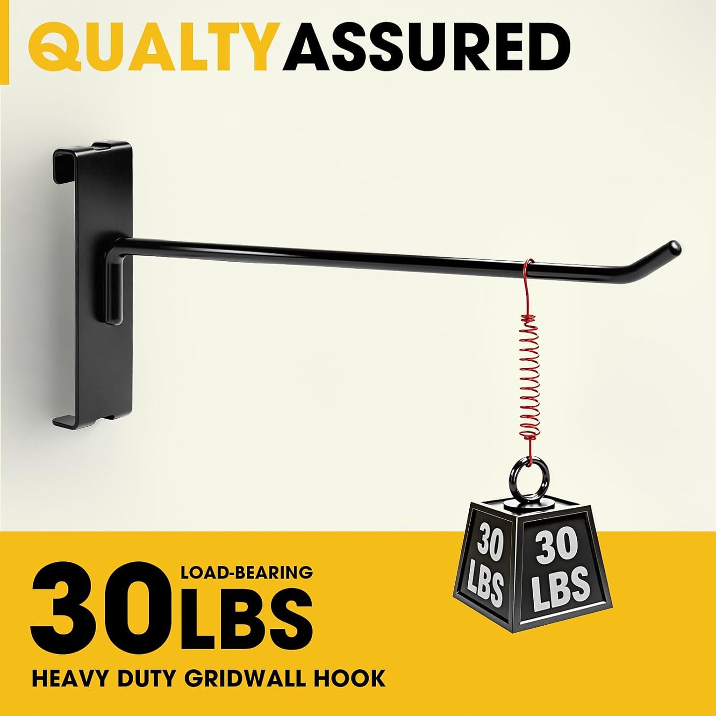 Gridwall Hooks 8 Inch, 60 Pack Heavy Duty Display Hooks for Grid Wall, Grid Panel Hooks Hangers, Grid Wall Accessories for Retail, Craft Shows, Home Setup and Customized Display, Black