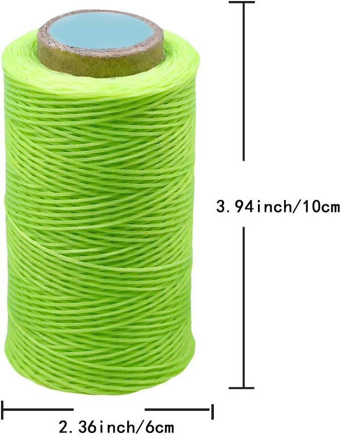 284 Yards Waxed Thread, 210D Heavy Duty for Leather Sewing, Upholstery, 0.8mm Flat Waxed for Bookbinding, Shoe Repairing, Leather Projects