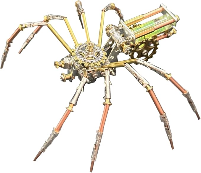 Steampunk Mechanical Insect Spider Model Hobby Kit,DIY Projects Metal Building 3D Metal Puzzles Gifts for Birthday, Ideas(Mechanical Spider F)