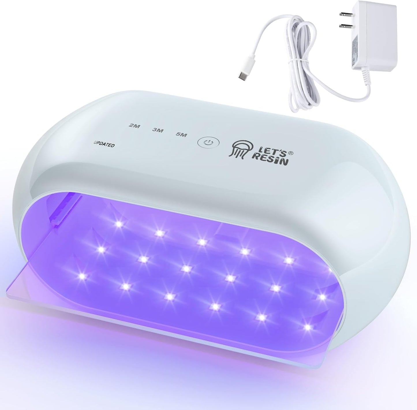 LET'S RESIN UV Light Advanced,Two-Sided Longer time Setting(2m,3m,5m) UV Resin Light with 36 LED Beads, Large Size UV Lamp for Resin Curing,Resin Molds,DIY Craft Decor(Grey Green)