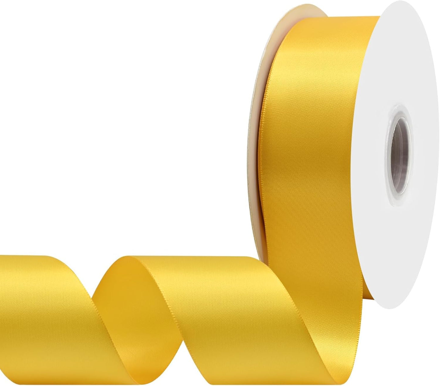 Maize Yellow Satin Ribbon 1-1/2" X 50 Yards Solid Color Double Faced Ribbons Perfect for Crafts Wedding Decor Bow Making Arts Sewing and More