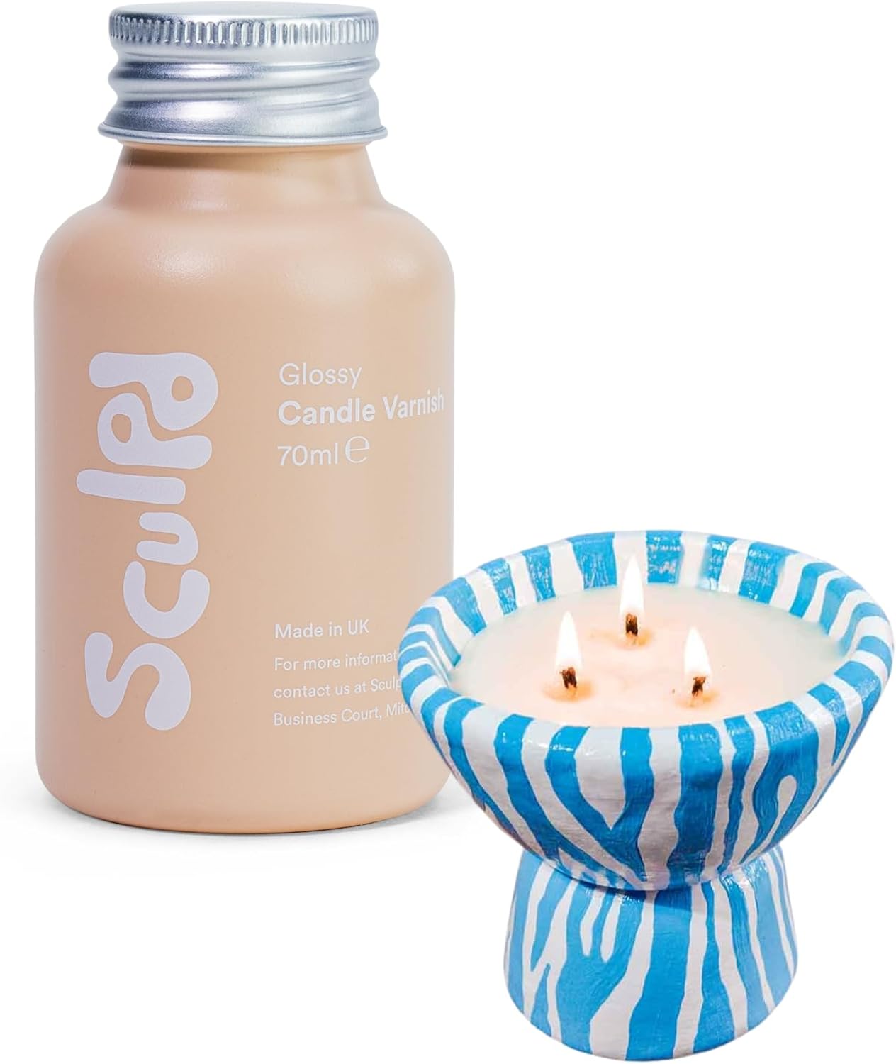 Sculpd Clear Glaze for Air Dry Clay and Acrylic Paint, Create Waterproof Pottery from Home, Gloss Candle Varnish