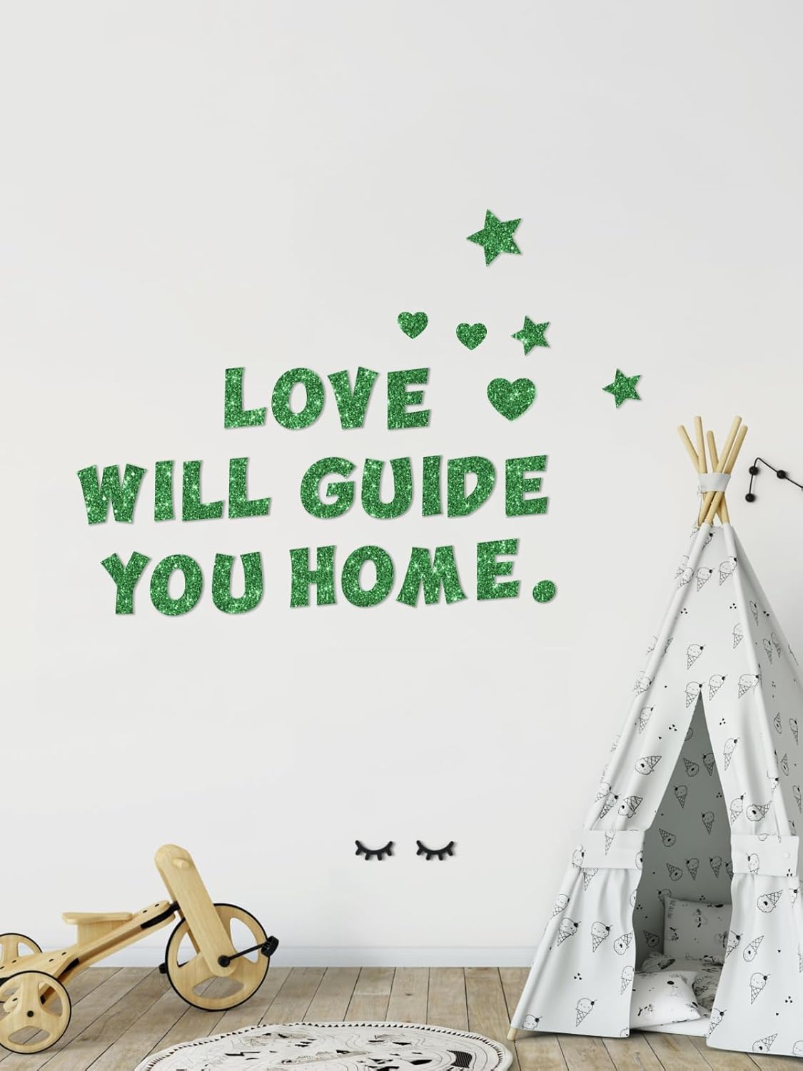 237 Pcs Glitter Bulletin Board Letters, Numbers and Punctuation, Poster Board Letters Alphabet Cut Out Cardboard Letters Accessories for Classroom Display Decorating Supplies 4inch (Green)