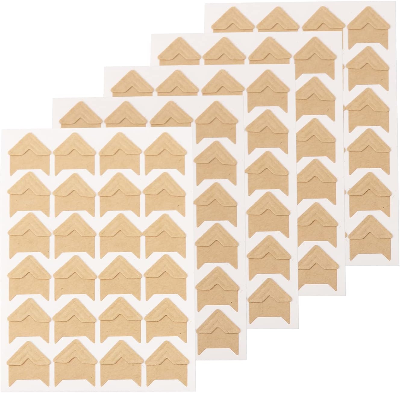 GOONAVI 15 Sheets 360 Pcs Cowhide Acid-Free Photo Corners Mounting Self Adhesive for DIY Photo Album Journal