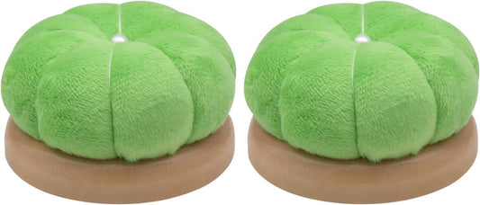 Uxney Pin Cushion,Wooden Sewing Pin Cushion Pincushion Needle Cushion for Sewing Quilting Needlework DIY Crafts(Green,2 PCS)