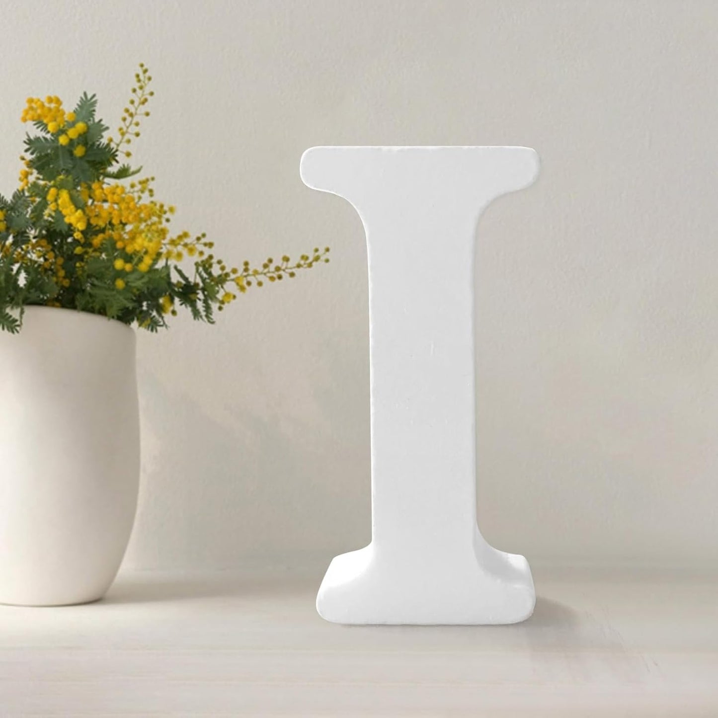 Wood Letters 4.3 Inch, White Unfinished Wood Letters for Graft, Wooden Letters for Wall Decor, Standing Letters for Bedroom, Home, Birthday, Party, DIY Graft (I)