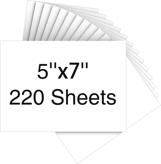 Cardstock 5 x 7 Inch 220 Sheets 190 gsm Heavyweight Card Stock Paper White Cardstock Printer Paper Perfect for Wedding Invitations, DIY Cards, Postcards, Photos, Art and Crafts