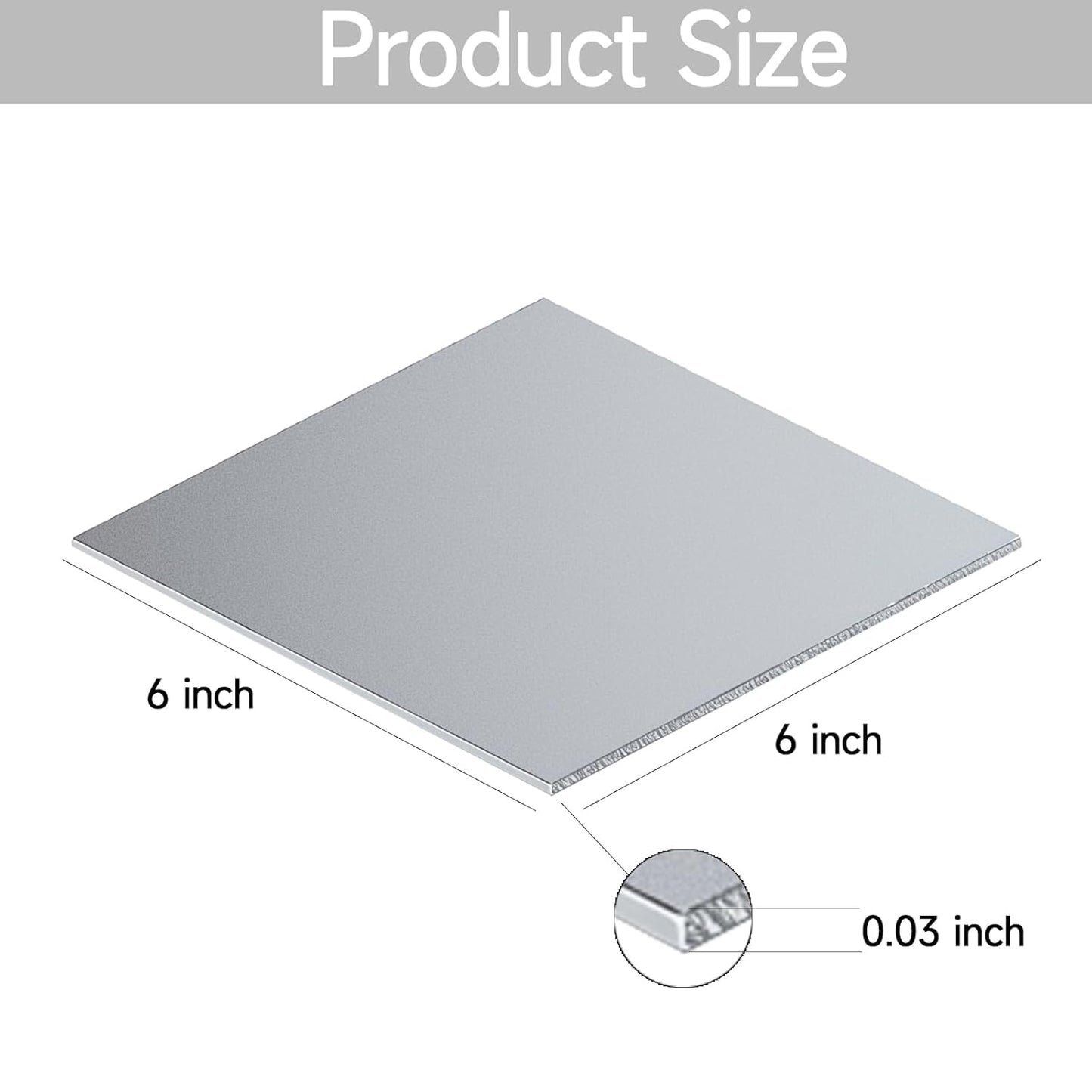 304 Stainless Steel Sheet - 2PCS 6" X 6" X 1/32" Thin Stainless Steel Plate 1/32 Inch Thickness with Protective Film Metal Sheets Stock Sheets for Kitchen DIY Crafting etc. (305 x 305 x 0.78 mm)