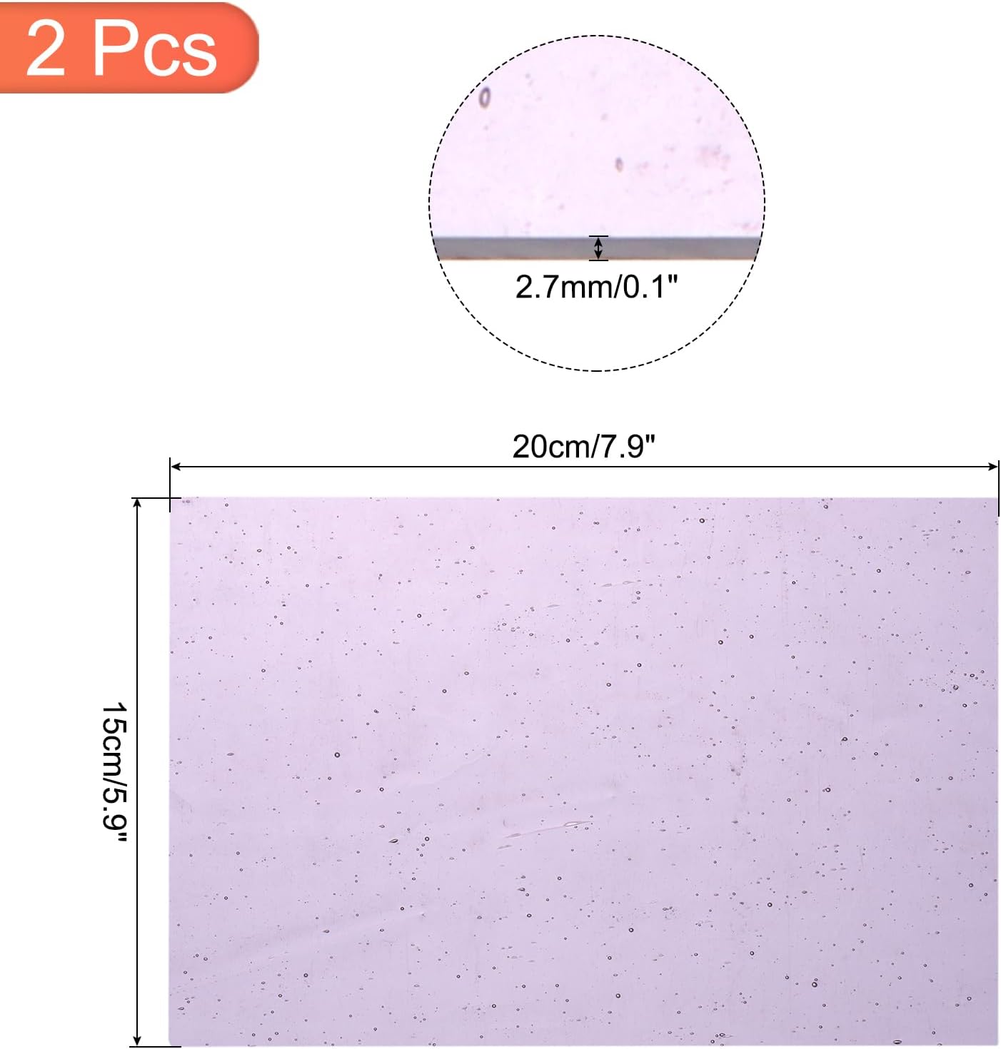 MECCANIXITY 2 Pcs Stained Glass Sheet Mosaic Tile 7.9 Inch x 5.9 Inch Purple Color Stained Glass Sheets for Crafts DIY Art Project