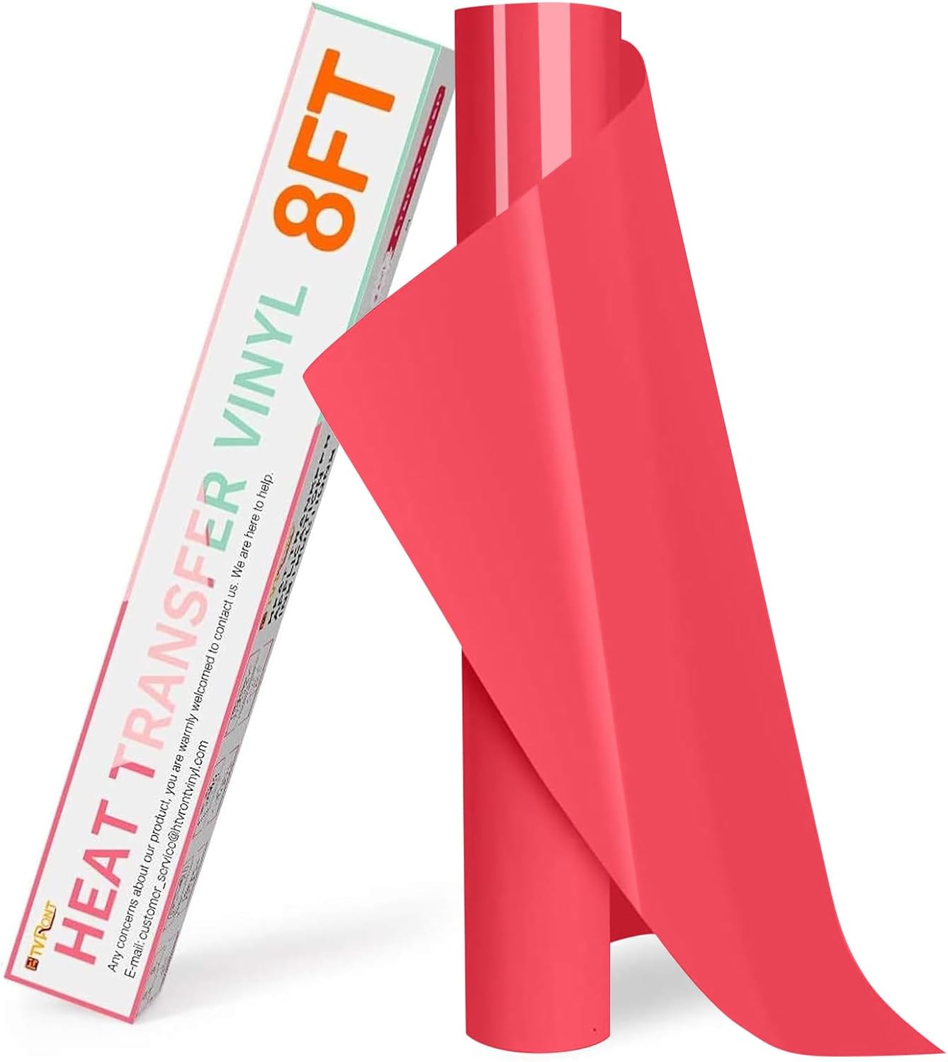 HTVRONT Heat Transfer Vinyl Roll - 12" x 8ft Coral Red HTV Vinyl for T Shirts, Iron on Vinyl Compatible with Cricut Cutting Machine, Easy to Use for Craft Design (Coral Red)