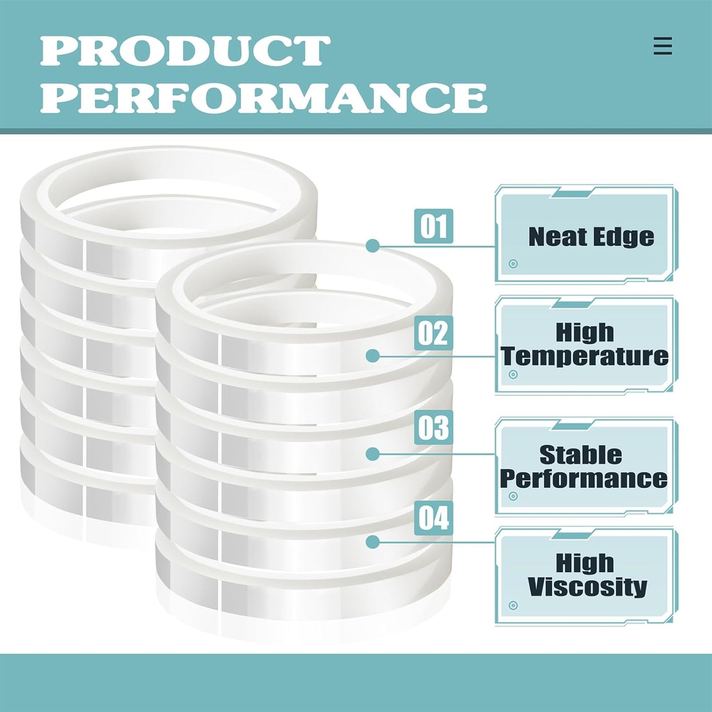 12 Rolls 10mm x33m(108ft) Clear Heat Tape,Transparent High Temperature Heat Resistant Tape,Heat Transfer Tape for Heat Press and Sublimation,Heat Transfer Vinyl,No Residue