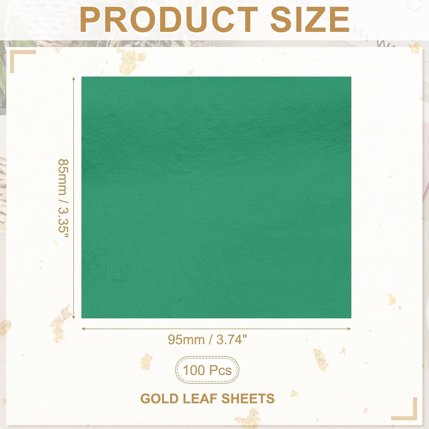 PATIKIL Gold Leaf Sheets for Art 3.7" x 3.4", 100 Pcs Gold Foil Sheet Metallic Leaf Papers for DIY Crafts Resin Furniture Nails Paintings Home Decoration, Blue Green