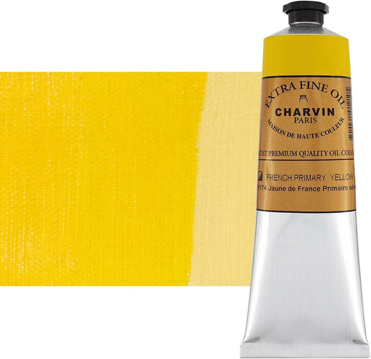 Charvin Extra Fine Oil Paint, French Yellow Primary 150 ml - Triple-Milled, Rich Texture, Poppy Oil-Based, Light-Fast, Handmade, Archival Quality