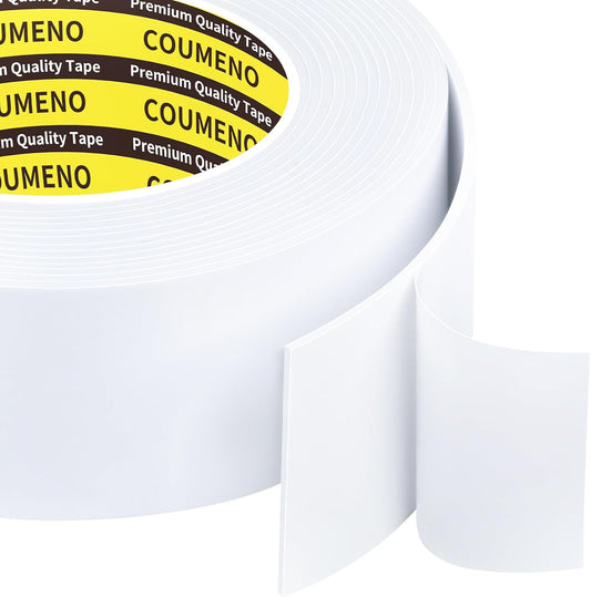 EVA Single-Sided Adhesive White Foam Tape 2inX16.4FT Single-Sided Sealing Strip Foam Pad Sponge Tape Window Weatherproof, Self-Adhesive Insulation Sealing Tape