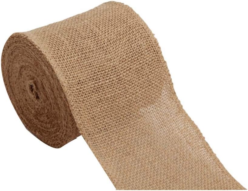 3 Pack - (Total 30 Yards - 90 feet) Burlap Ribbon 4" x 10 Yards Natural Jute 4 Inch 30ft roll (Natural, 4 Inch X 10 Yards) Total 90'