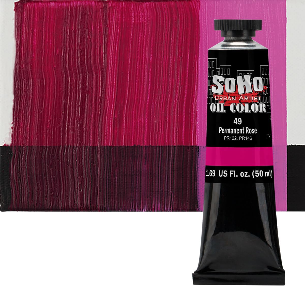 Soho Urban Artist Oil Paint - Permanent Rose, 50 ml Tube - Best Valued Oil Colors for Painting, Excellent Pigment Load