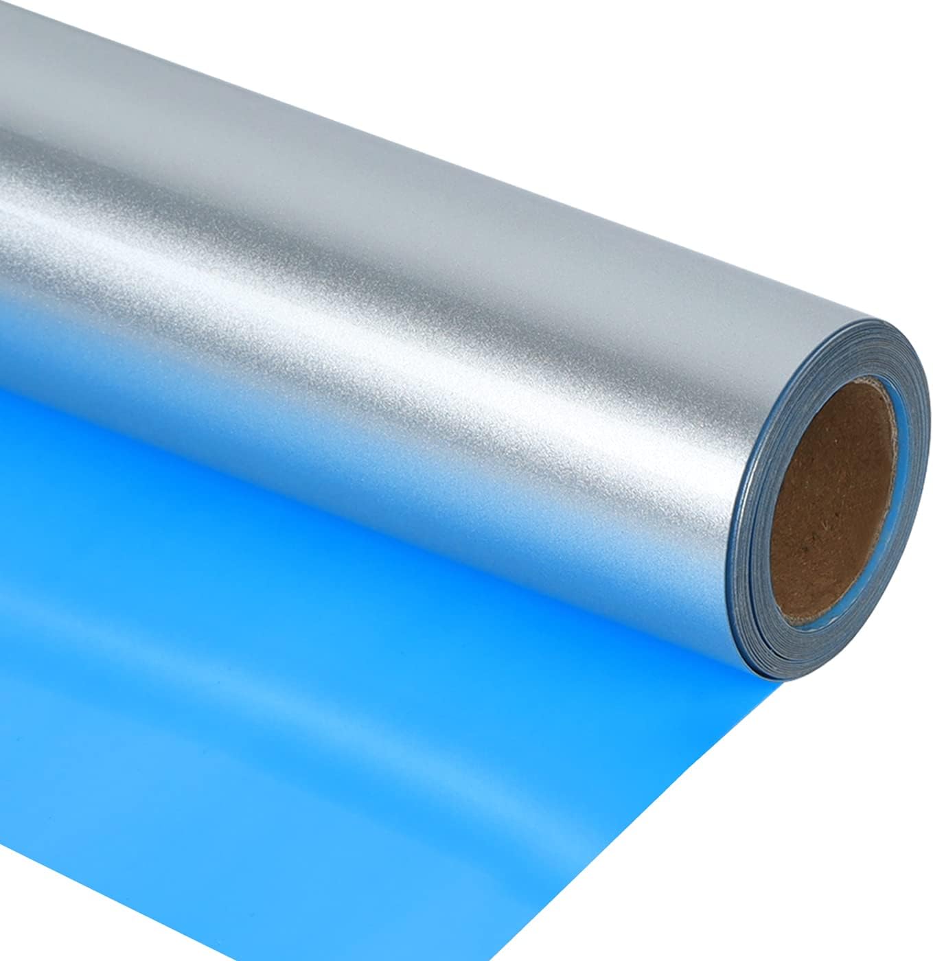 guangyintong Shiny Silver Heat Transfer Vinyl HTV Rolls, 12" x 8ft PU Iron on Vinyl Bundle for T-Shirts, Stretchy Thin Soft HTV Vinyl for All Cutter Machine Easy to Cut & Weed for Heat Vinyl Design