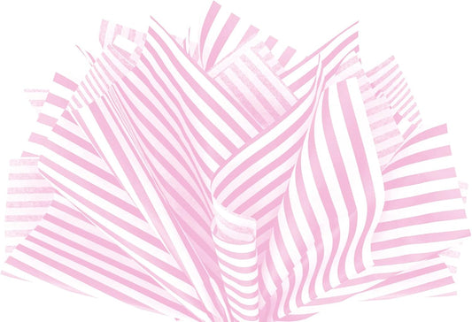Flexicore Packaging Light Pink Pin Stripe Print Gift Wrap Tissue Paper Size: 15 Inch X 20 Inch | Count: 10 Sheets | Color: Light Pink Pin Stripe