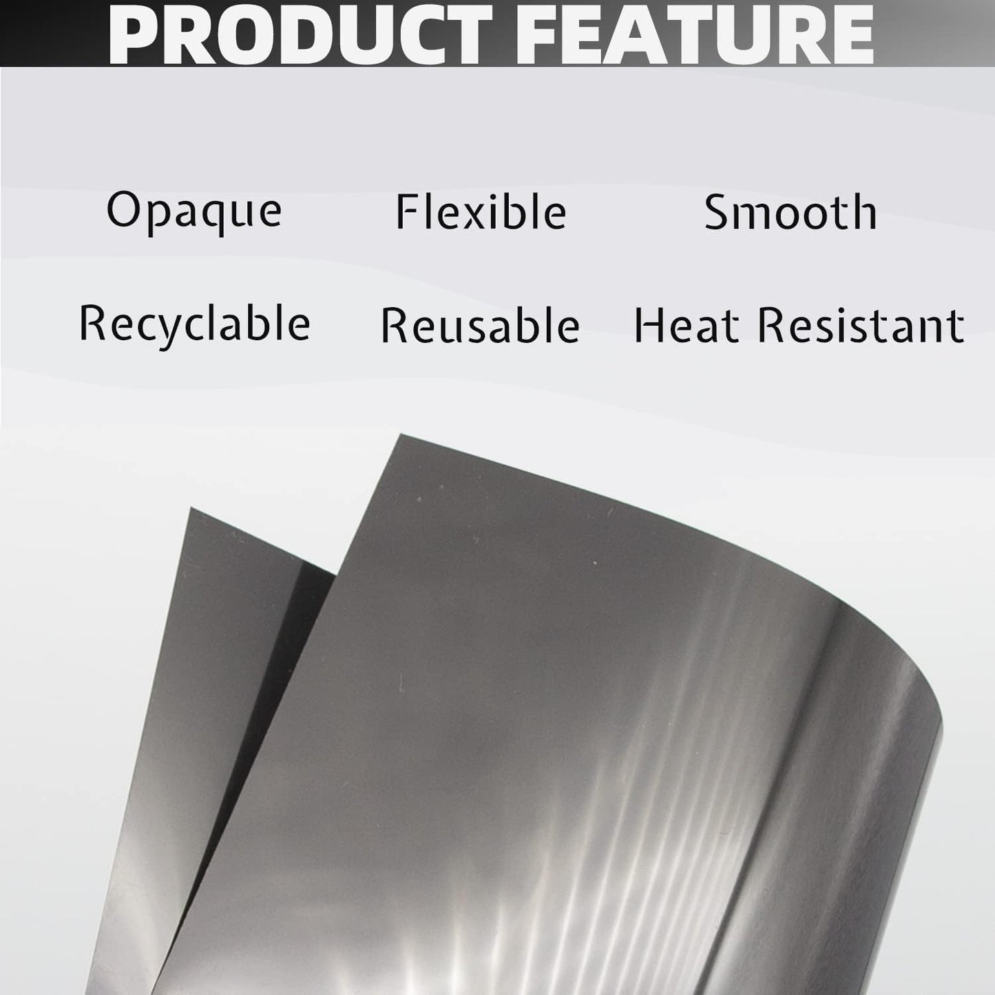 Opaque Black Plastic Sheets, 7.5mil (.0075") 12” X 12” Craft PET Film, PET Stencil Material, Glossy and Flexible Plastic Sheet for Crafts, Cricut, Silhouette Cameo, Sign Makers (10 Pack)