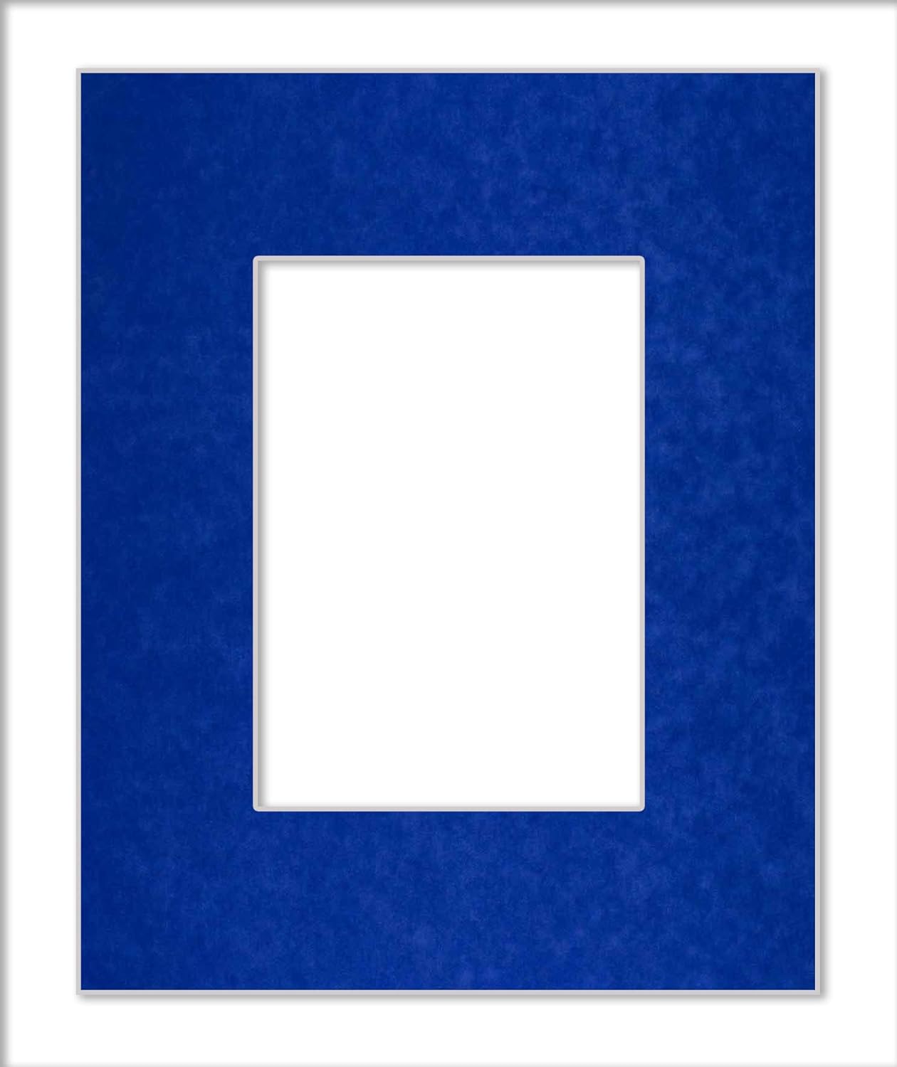 11x14 Mat Bevel Cut for 8.5x11 Photos - Acid Free Royal Blue Suede Precut Matboard With Backing Board and Crystal Clear, Self Seal Mat Bag - For Pictures, Framing - 4-ply Thickness