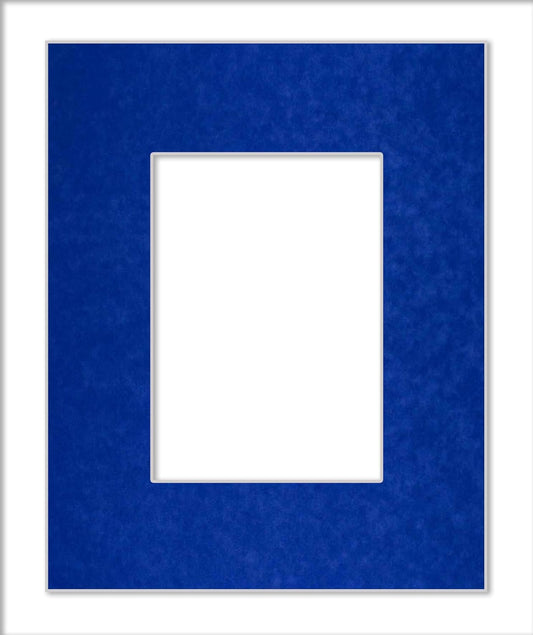 11x14 Mat Bevel Cut for 8.5x11 Photos - Acid Free Royal Blue Suede Precut Matboard With Backing Board and Crystal Clear, Self Seal Mat Bag - For Pictures, Framing - 4-ply Thickness