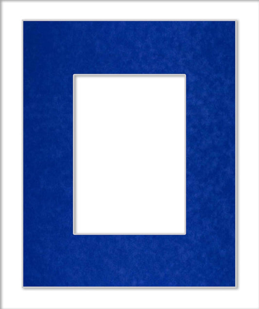 Poster Palooza 8x10 Mat Bevel Cut for 6x8 Photos - Acid Free Royal Blue Suede Precut Matboard - For Pictures, Photos, Framing - 4-ply Thickness