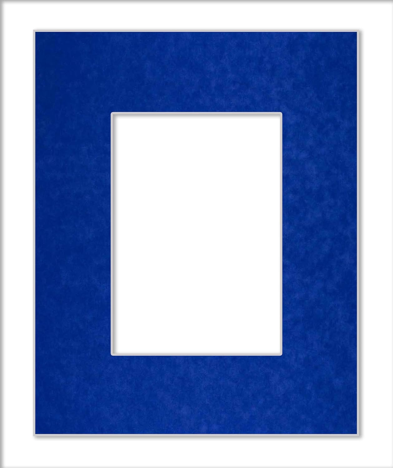 Pack of TEN 8.5x11 Mats Bevel Cut for 7x9 Photos - Acid Free Royal Blue Suede Precut Matboards For Pictures, Photos, Framing - 4-ply Thickness