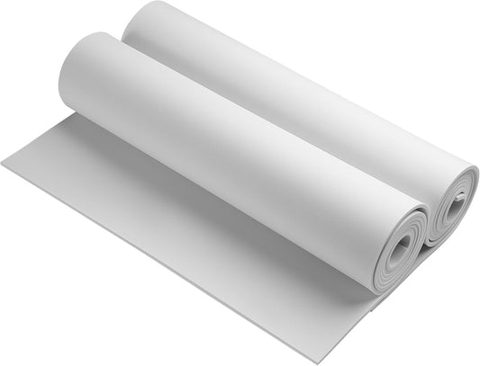AMZQNART 2Pcs EVA Foam 4mm, Cosplay Foam 16x59 inch White, High Density 90 kg/m³, for Craft Projects Cosplay Costumes, Fake Weapons, Decorations, Christmas, Easter, Thanksgiving, etc.