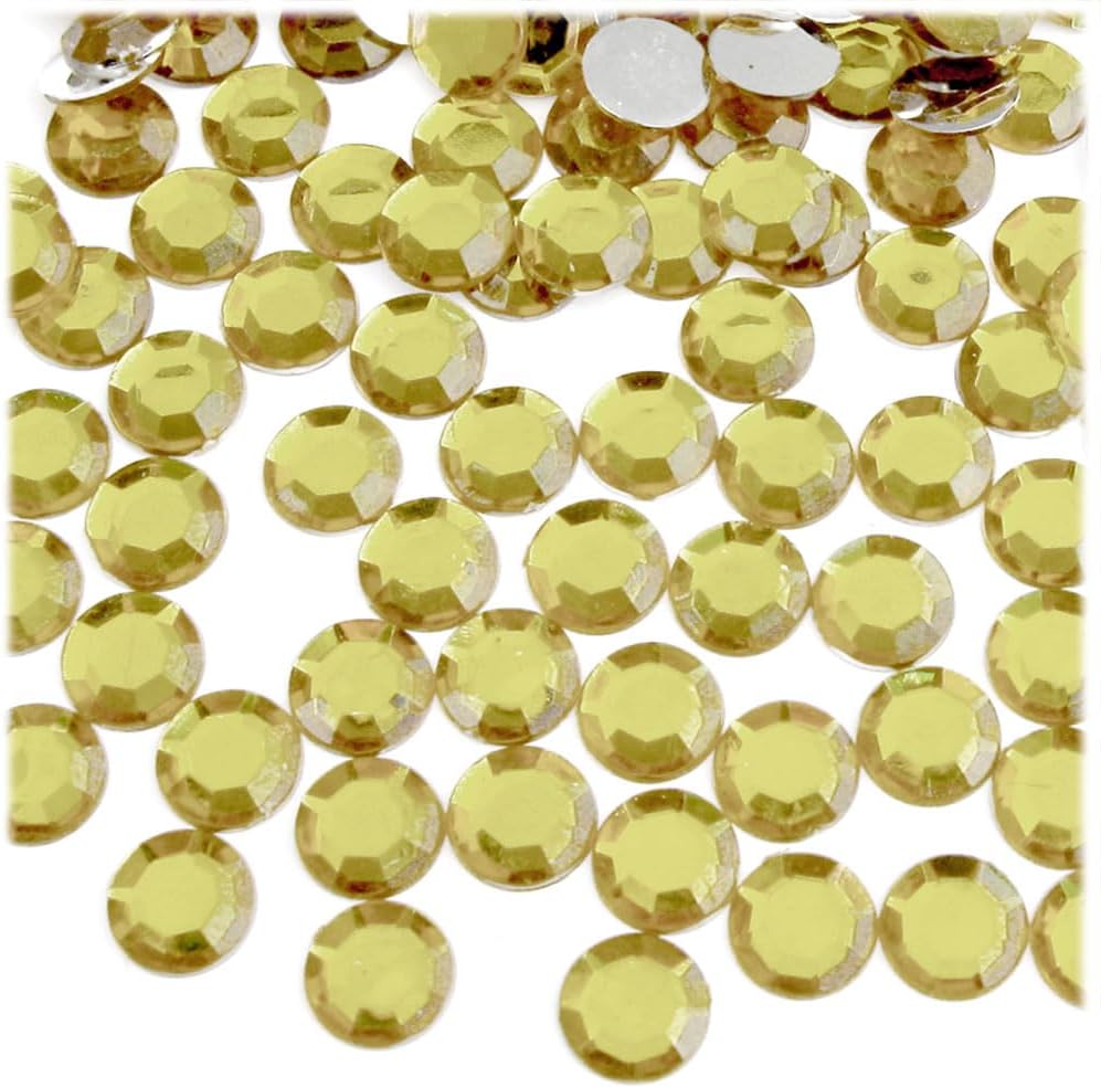 The Crafts Outlet 144pc Loose Flatback Acrylic Rhinestones Round 10mm - Flatback Crystal Clear