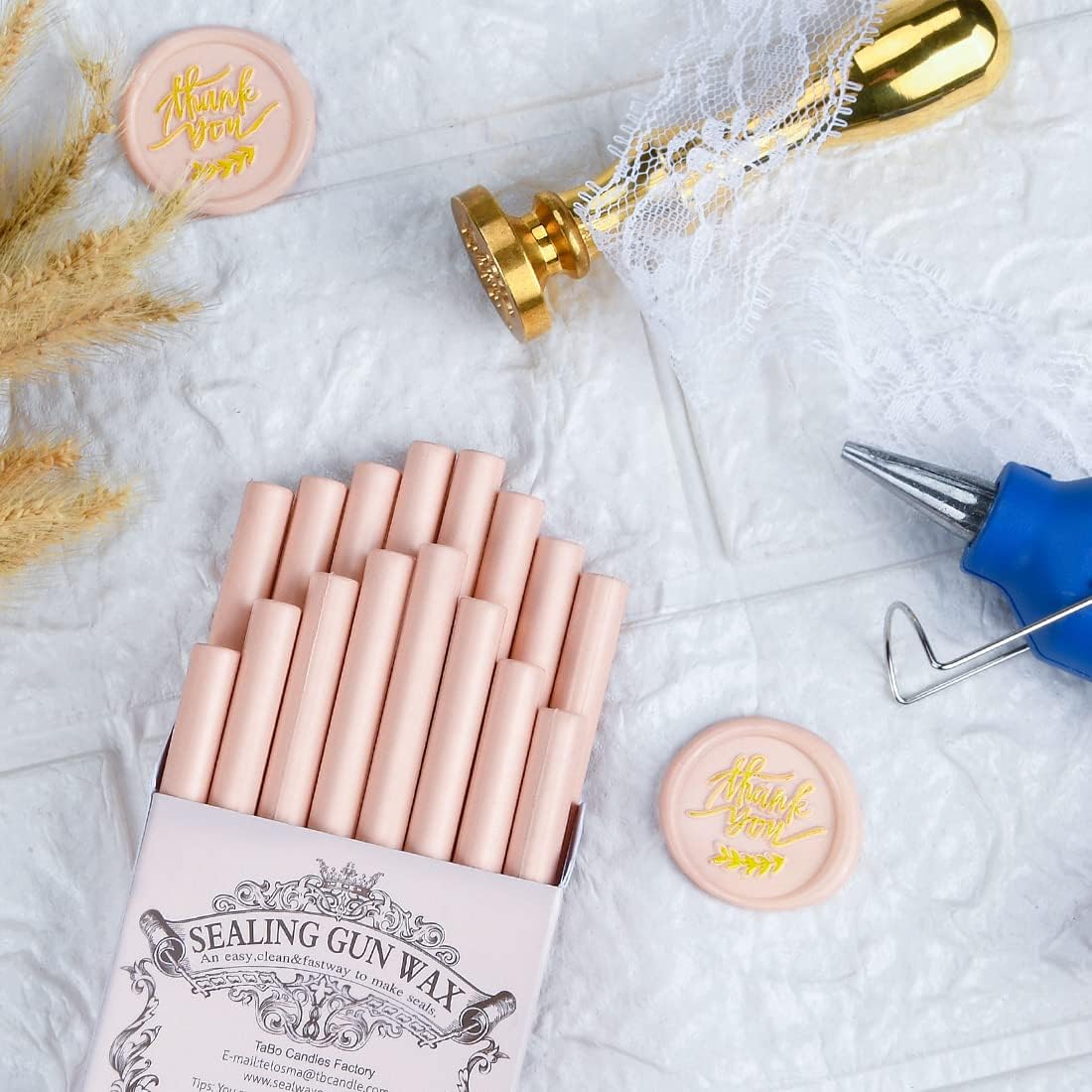 16 PCS Dirty Pink Small Glue Gun Sealing Wax Sticks for Mini Glue Gun, Make Wax Seals for Wedding Invitations/Thanks Card/Envelopes/Teenager Girls Xmas Gift Wrapping/Baby Shower Card Gifts