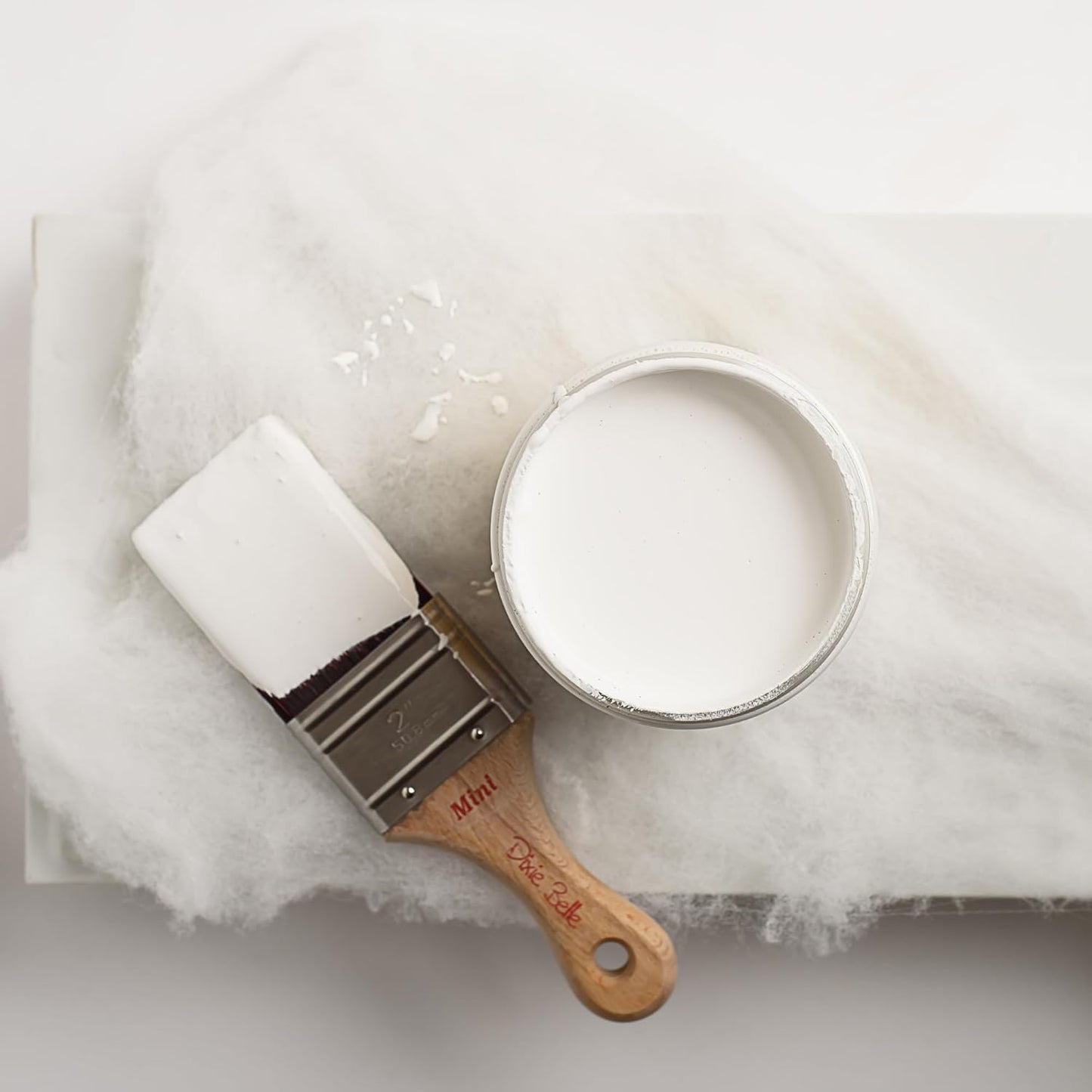 Dixie Belle Paint Company Chalk Finish Furniture Paint - Cotton (16oz) - Matte Pure White Chic Chalk Mineral DIY Furniture Paint