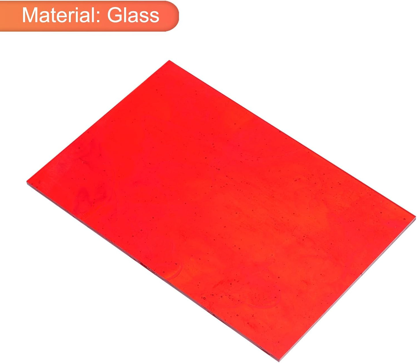 MECCANIXITY 2 Pcs Stained Glass Sheet Mosaic Tile 7.9 Inch x 5.9 Inch Red Stained Glass Sheets for Crafts DIY Art Project