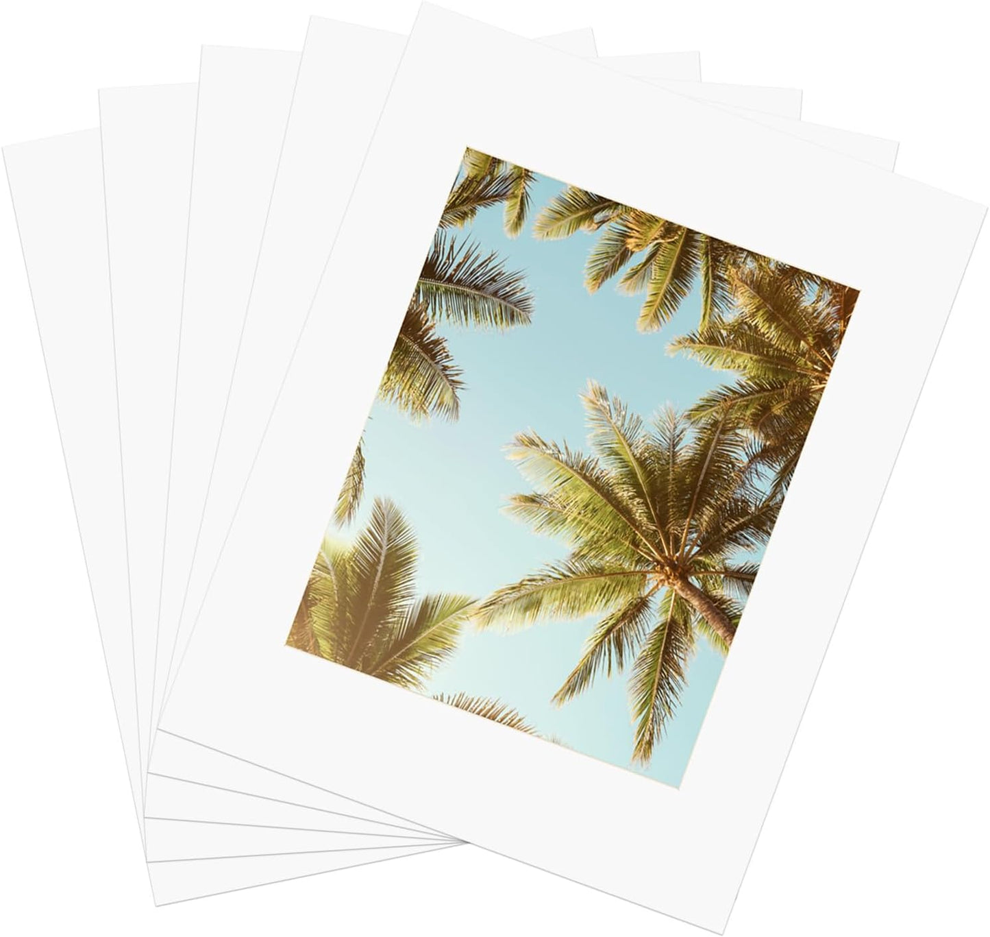 ZBEIVAN 11x14 White Picture Mats with Core Bevel Cut Frame Mattes for 8x10 Pictures - Pack of 5