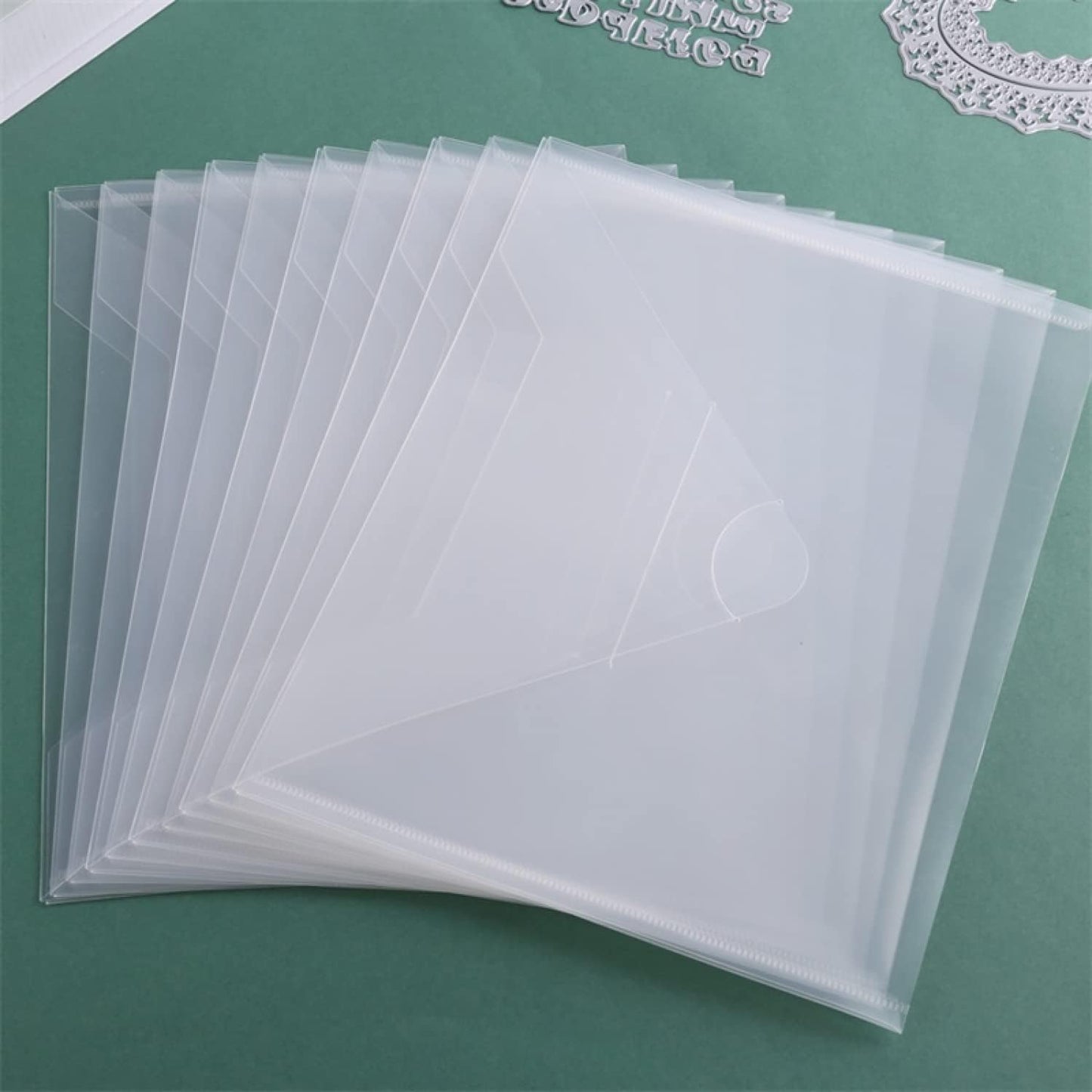 20 Pcs Large 11.5"X9" Stamp & Die Storage Pockets Resealable Clear Plastic Seal Bags Storagefor Cutting Dies Stencil Album Stamp Crafts for DIY Scrapbooking Paper Card Craft Cutting Dies Storage