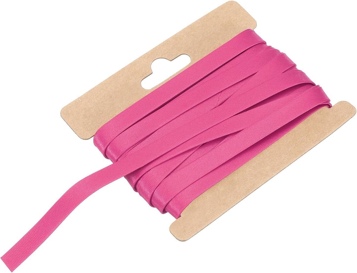 MECCANIXITY Double Fold Bias Tape for Sewing 1/3 Inch x 6 Yards Satin Pre-fold Continuous Binding Tape for Seaming Quilting Hemming Binding DIY Crafts, Rose Red