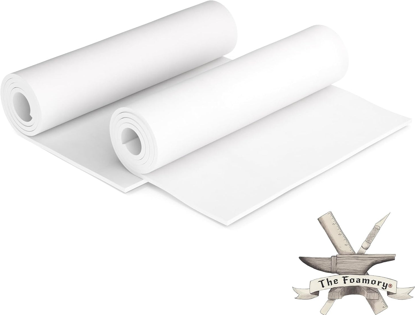 2-Pack Shape Retention EVA Cosplay Foam - 5mm Thick (White) 14x39 inch High Density EVA Craft Foam Sheets - Premium 85 kg/m3 Heat Shape Material for DIY, Comic, Con or Halloween Costumes - The Foamory