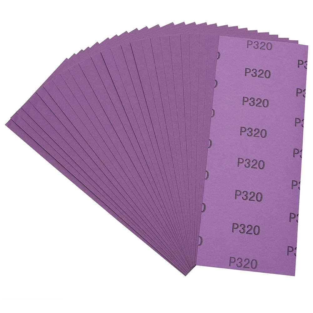 Sandpaper 320 Grit,Wet Dry Sanding Sheets,High Performance Ceramic Abrasive Sand Paper for Wood Furniture Finishing,Metal Grinding,Automotive Polishing,9 x 3.6 Inch,25-Pack