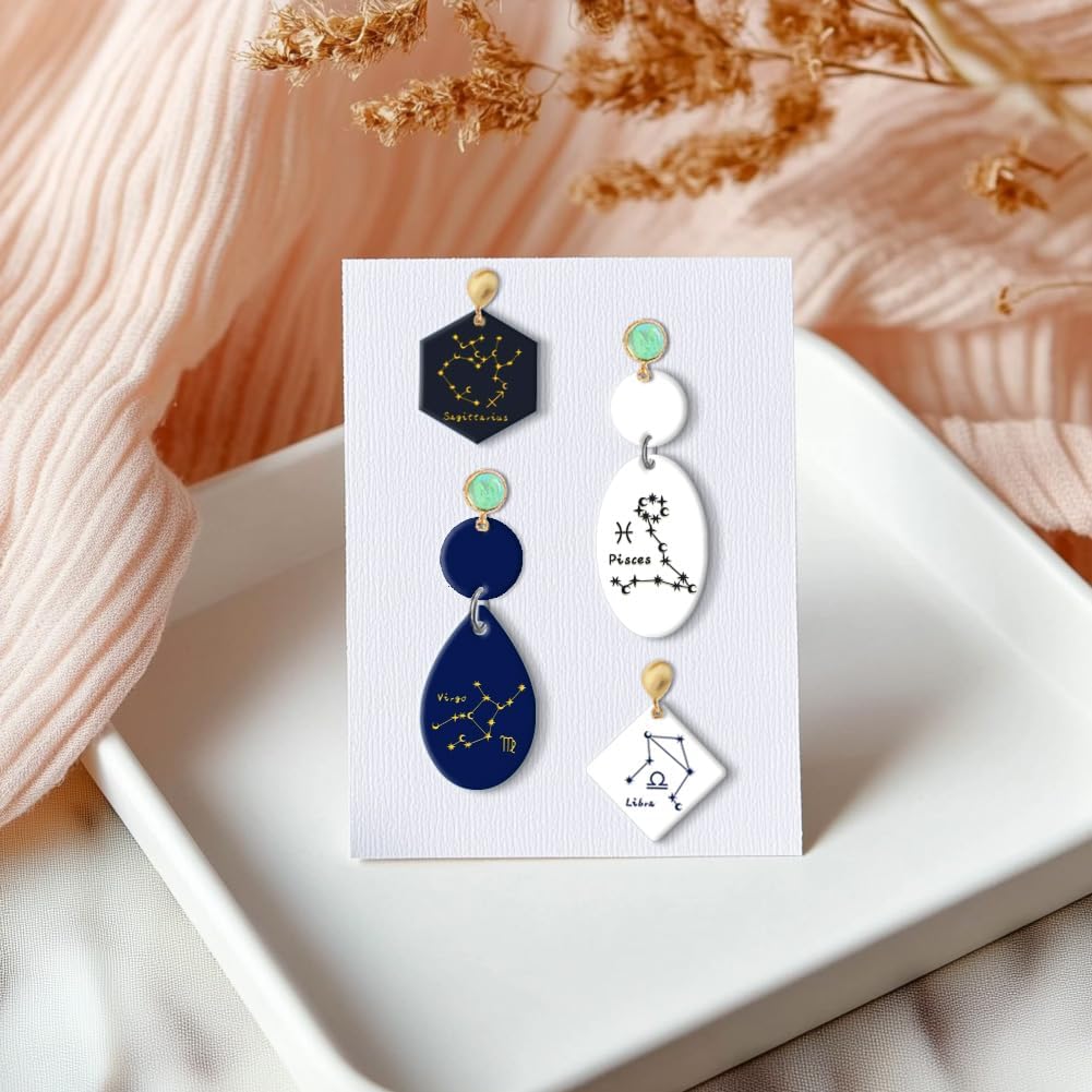 CHGCRAFT Polymer Clay Texture Sheets Constellations Clay Texture Mat Silicone Texture Stamp Clay Modeling Pattern Pad Silicone Clay Texture Mat for Jewelry Earring Making 5.5x5.5inch