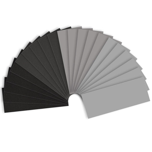 Fine Sandpaper Assortment 1000/2000/3000/5000 Grit, 20 Sheets, 9 x 3.6 Inch Wet Dry Sand Paper, Hand Sanding Sheets for Wood Metal Automotive Sanding and Polishing