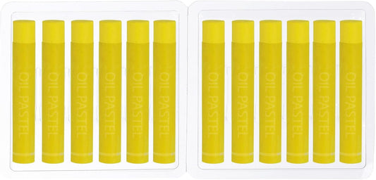 PATIKIL Lemon Yellow Oil Pastels, 12Pcs Soft Oil Crayons Creamy Pastels Stick Art Supplies for Art Painting Drawing Blending Graffiti for Artists Beginners